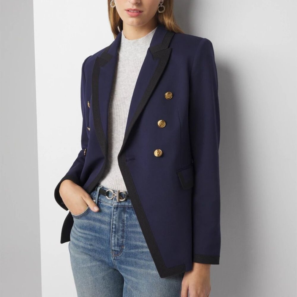 nwt WHITE HOUSE BLACK MARKET colorblock studio tipped blazer 2 - Picture 2 of 3